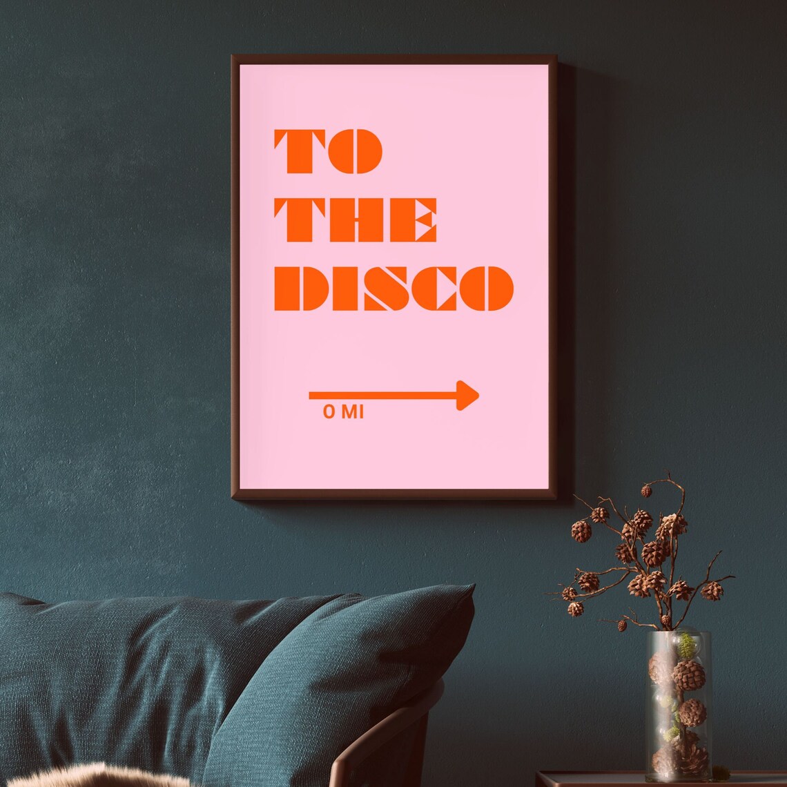 To The Disco Retro Typography Bar Cart Art Print