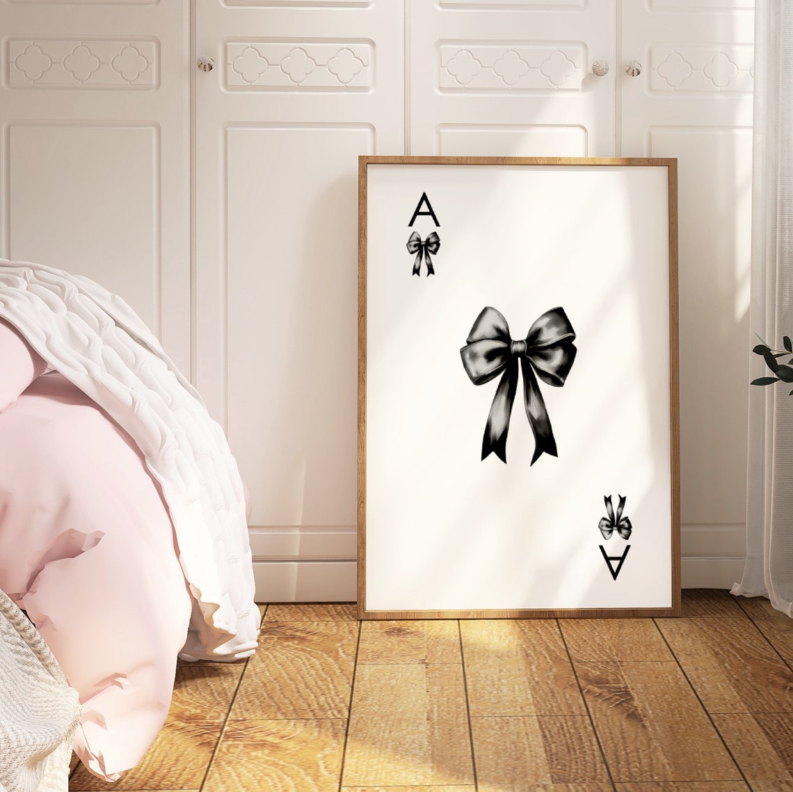 Ace of Spades Black Bow Playing Card Coquette Chic Decor Poster - Image 3