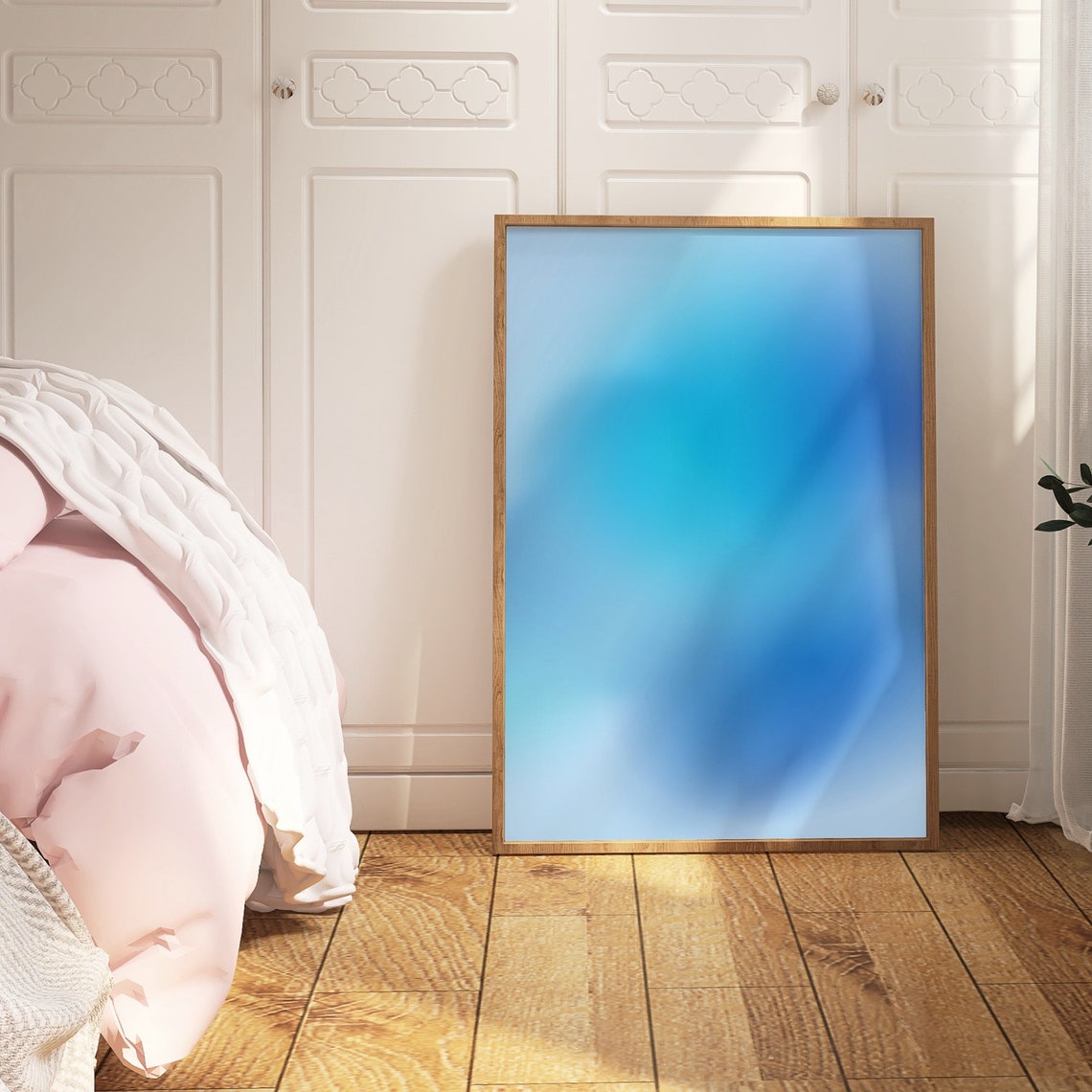 Blue Aura Gradient Minimalist Abstract Spiritual Energy Poster - Image 2