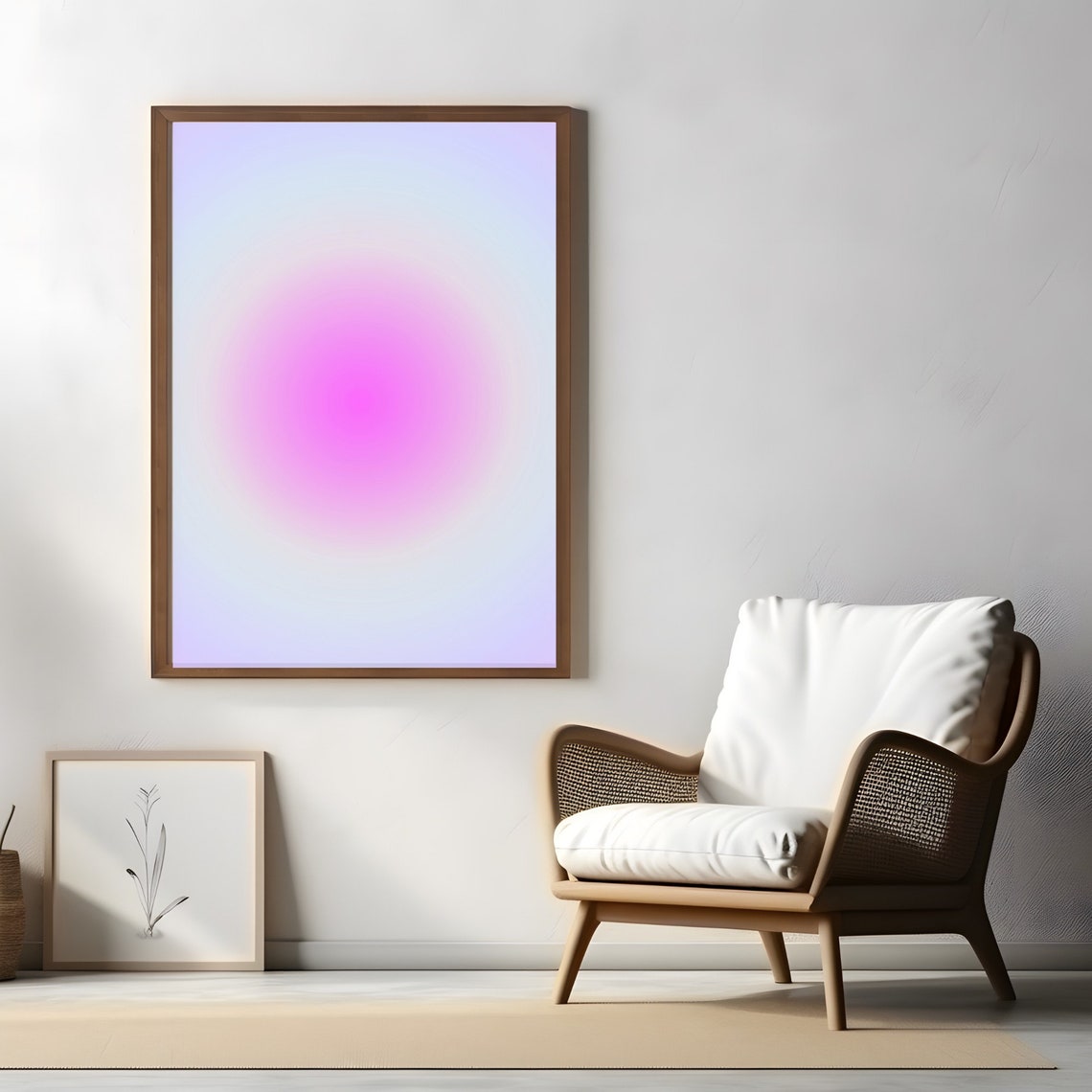 Purple Pink Aura Gradient Glow Abstract Spiritual Center Poster - Image 2