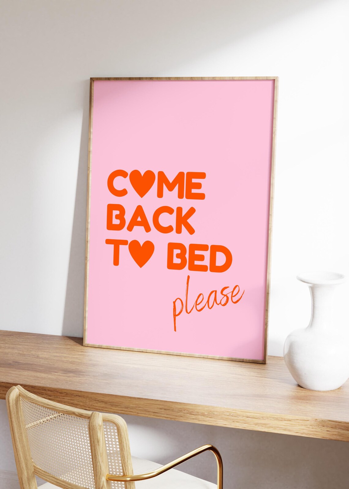 Come Back To Bed Couples Quote Art Print - Image 2