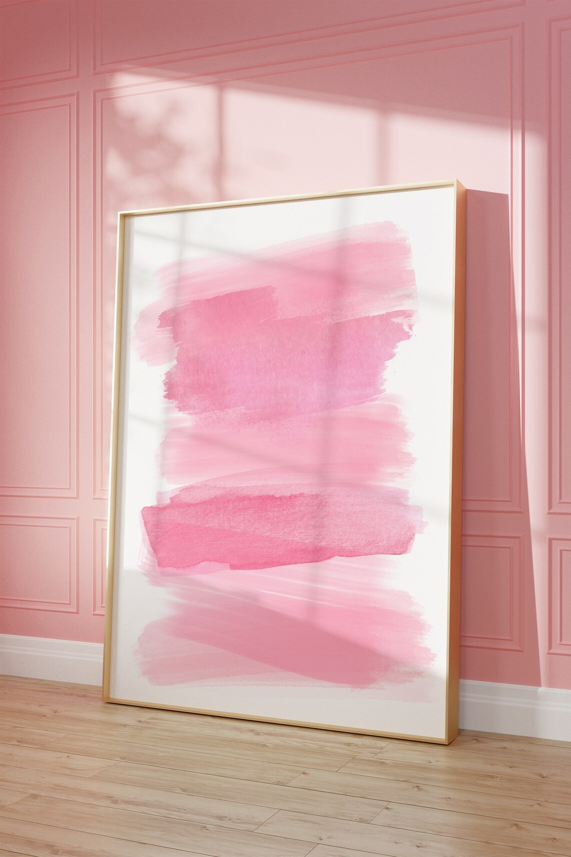 Blush Pink Brush Strokes Abstract Art Print - Image 3