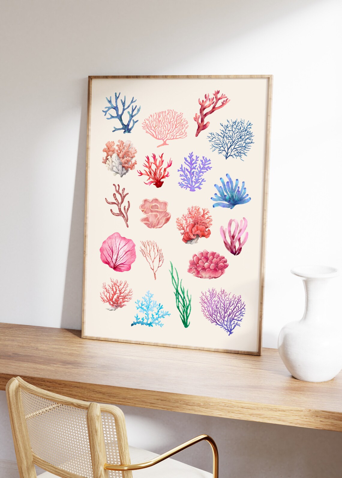 Coral Reef Watercolor Collection Poster Ocean Beach Coastal Decor - Image 2