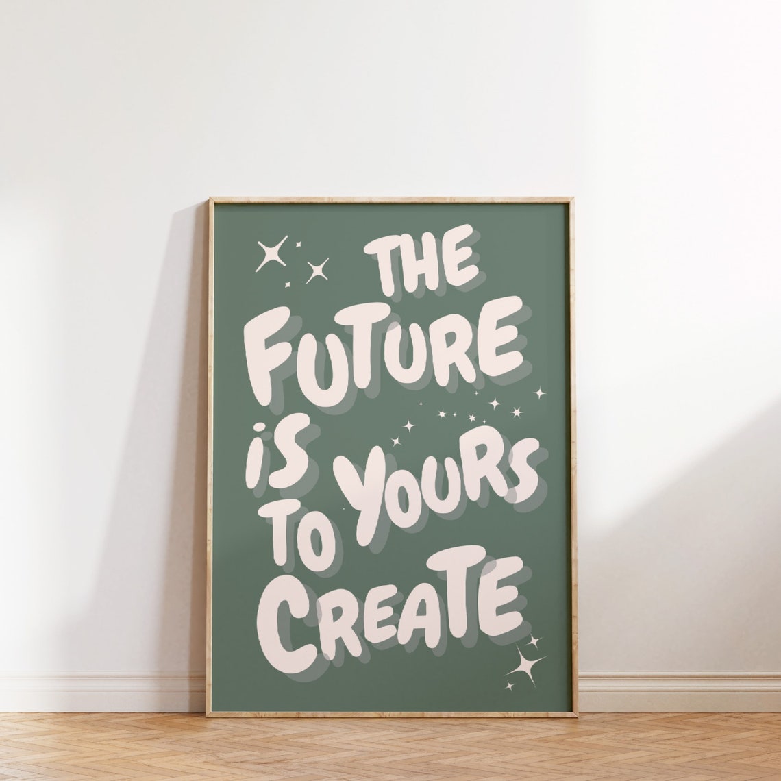 The Future Is Yours Print Affirmation Poster Sage Green Wall Art Trendy Prints Retro Prints Motivation Wall Art Selfcare Art - Image 4