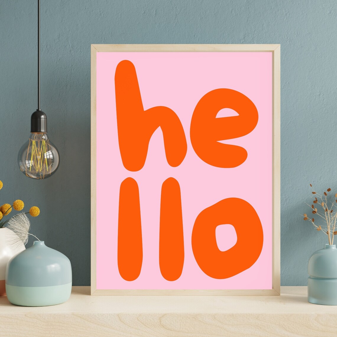 Hello Typographic Wall Art, Modern Minimalist Poster - Image 3