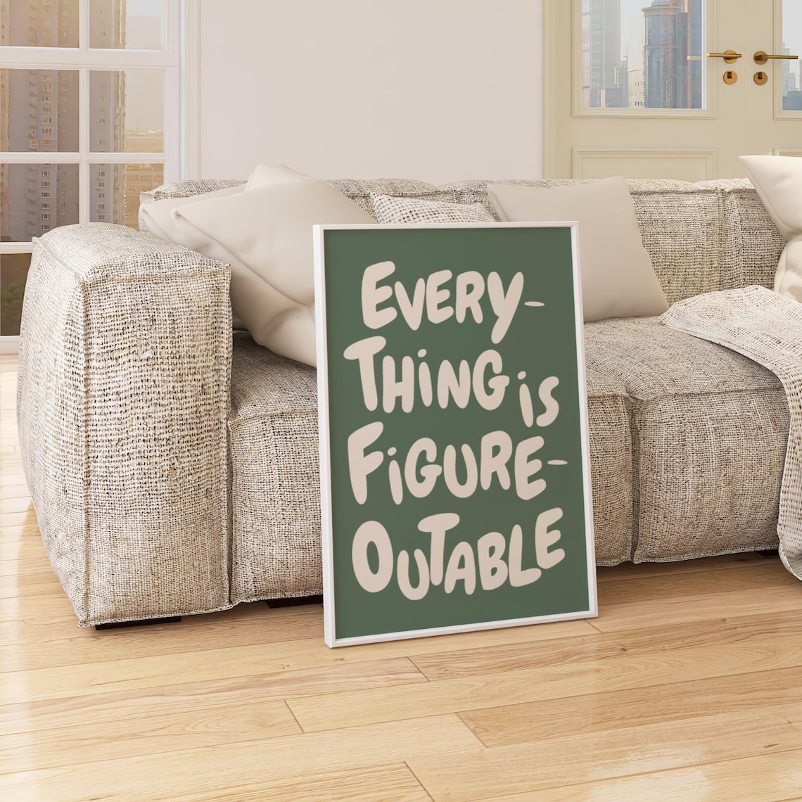 Everything Is Figureoutable Motivational Quote Art Print - Image 3