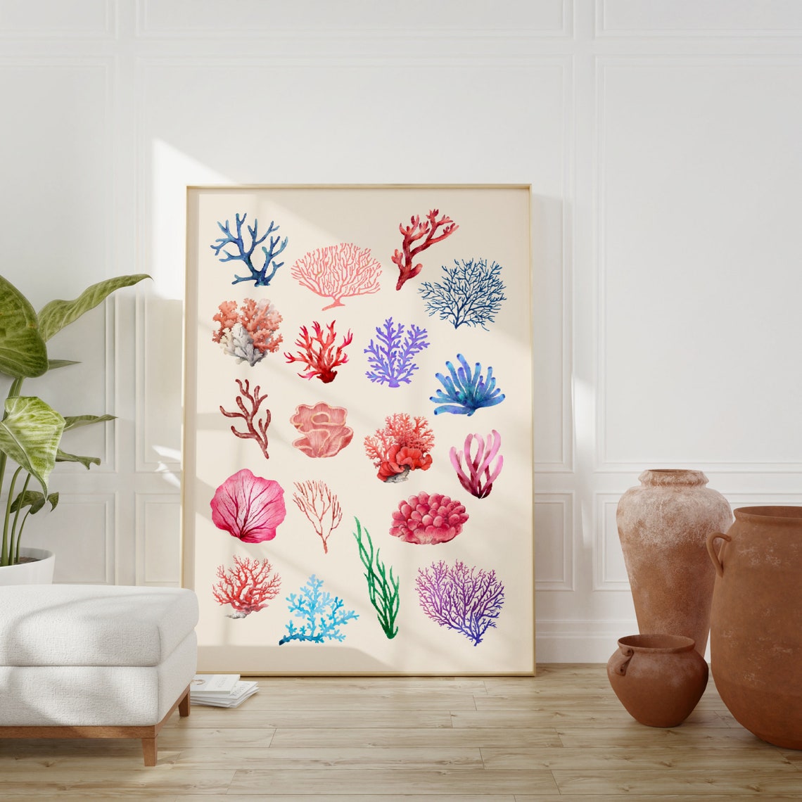 Coral Reef Watercolor Collection Poster Ocean Beach Coastal Decor - Image 3