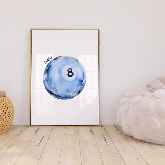 Lucky 8 Ball Vintage Pool Ball Art Print
