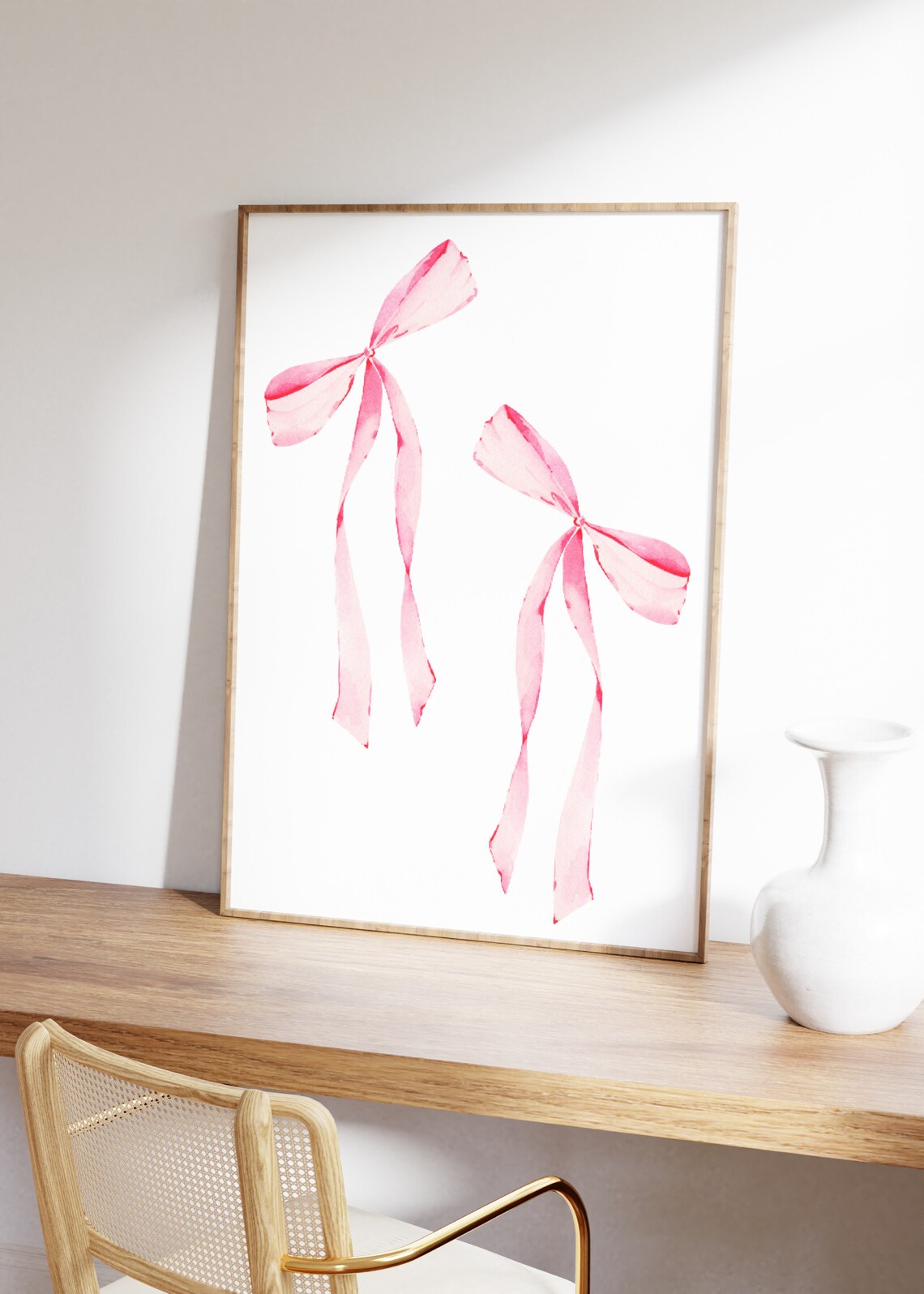 Pink Bow Print, Preppy Aesthetic Art Print - Image 2