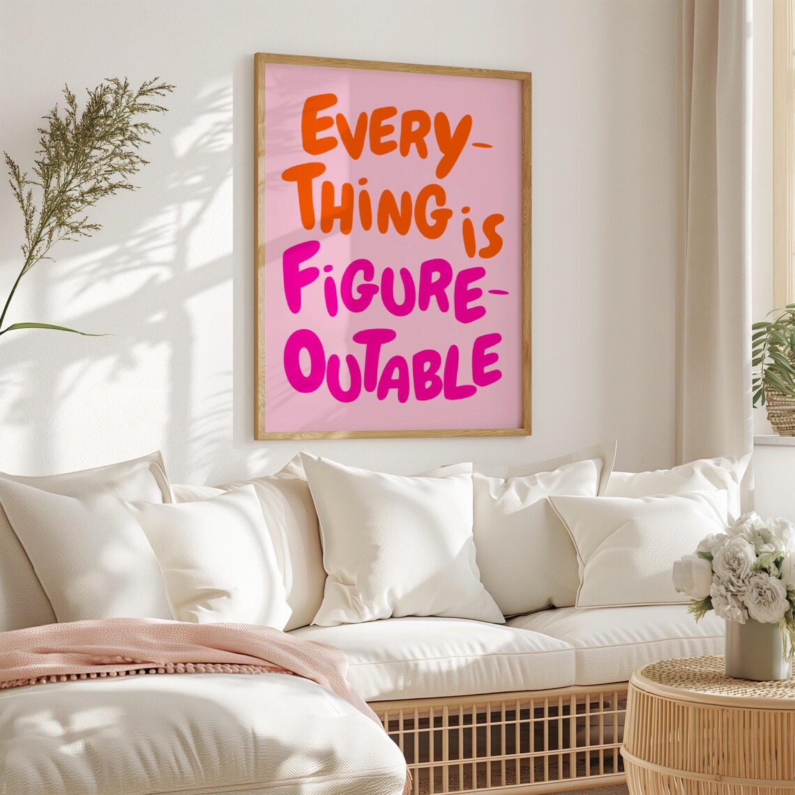 Everything Is Figureoutable Quote, Motivational Art Print - Image 3