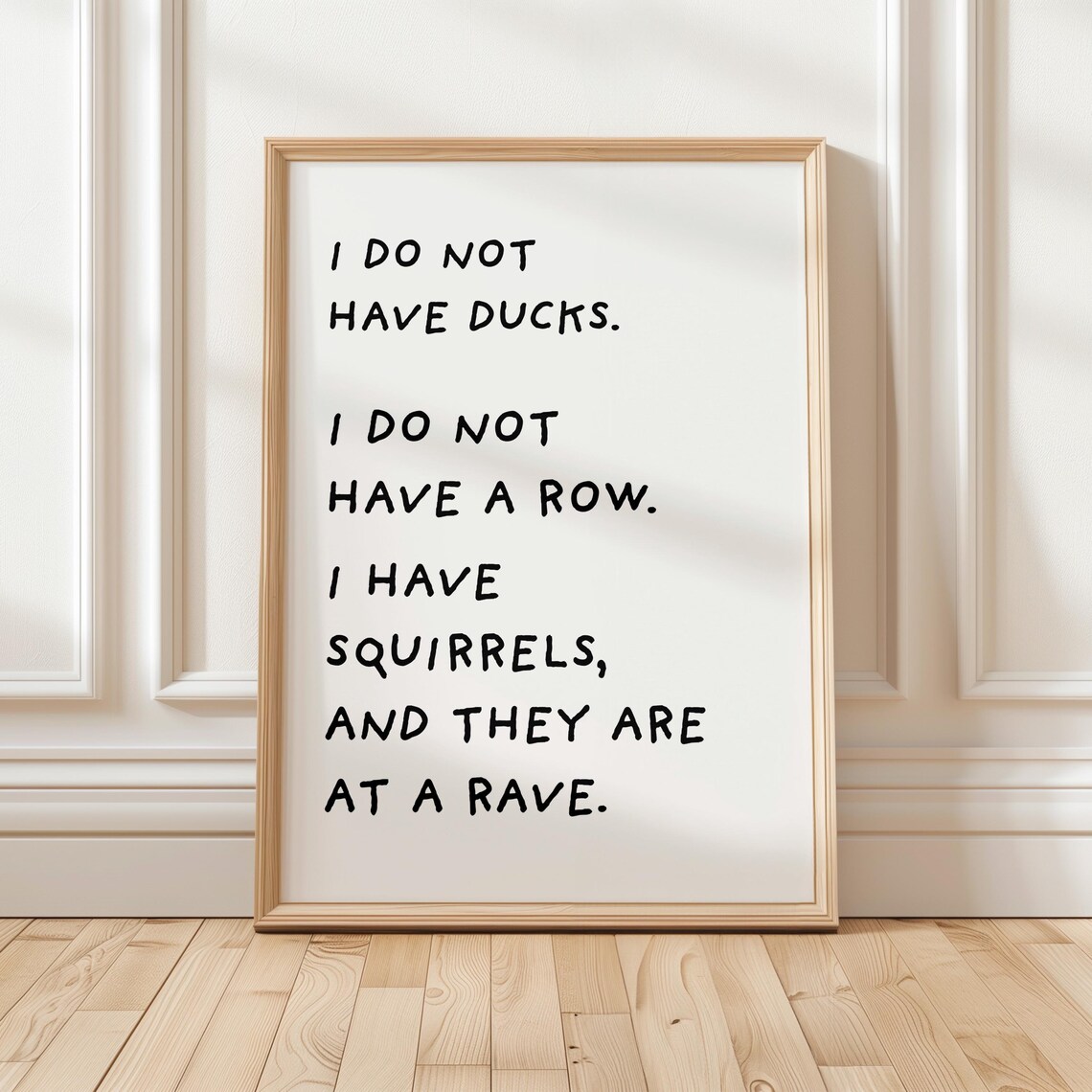 Funny Squirrel Rave Poster, Quirky Animal Art Print
