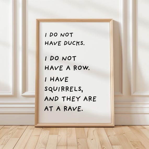 Funny Squirrel Rave Poster, Quirky Animal Art Print