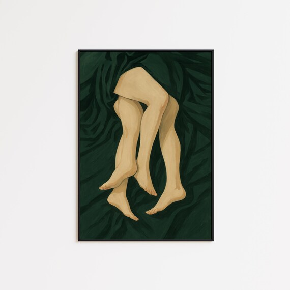 Intertwined Intimate Lesbian Couple Legs Art Sensual Feminine Poster