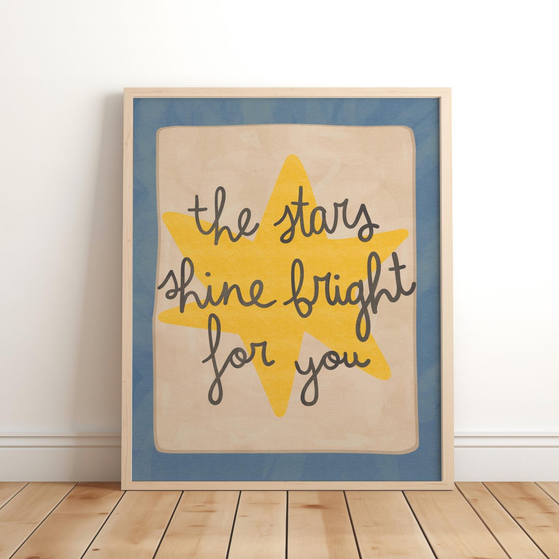 Twinkle Little Star Print Nursery Illustration Wall Art Boho Decor Kids Room Cute Unframed