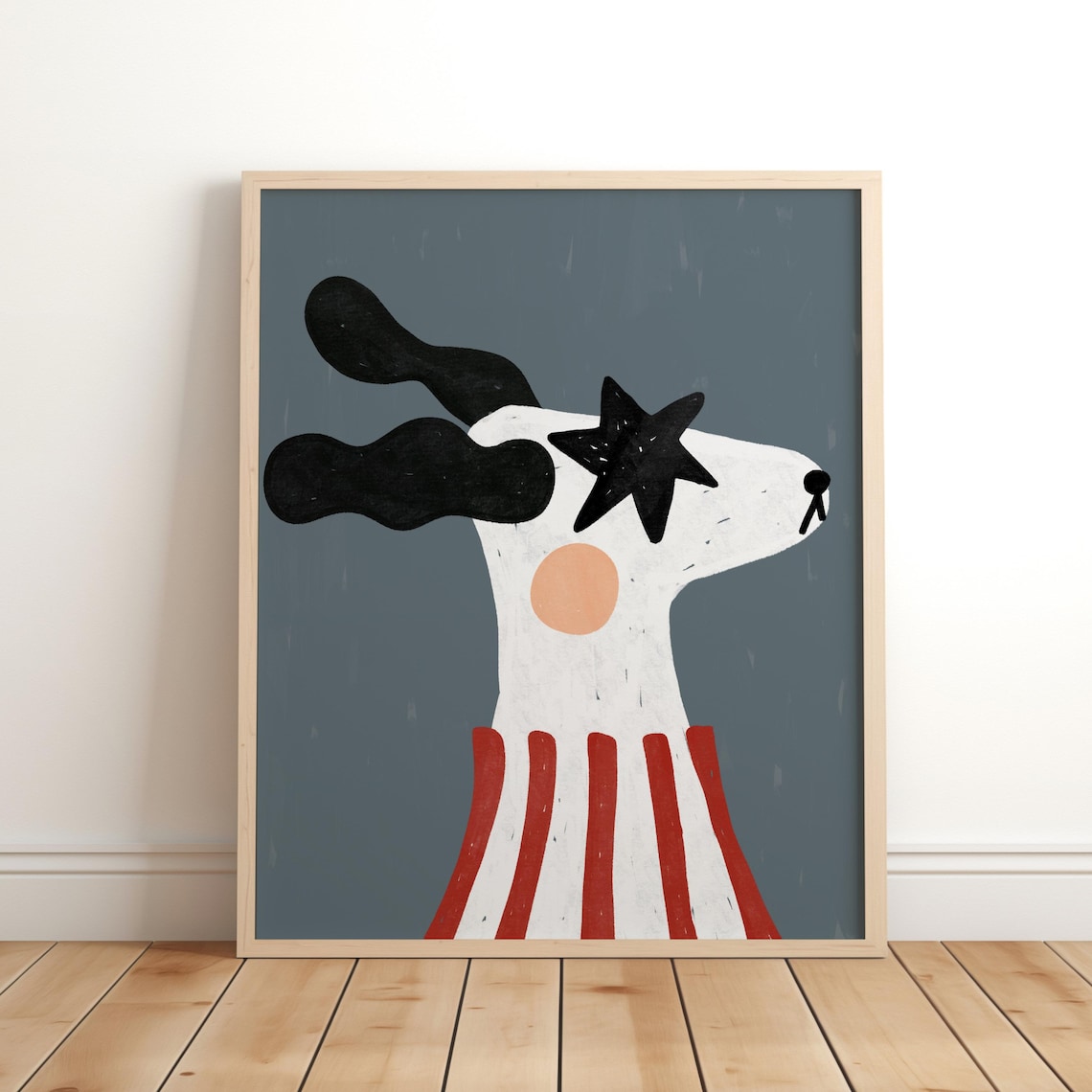 Funky Dog Print Poster, Nursery Kids Decor