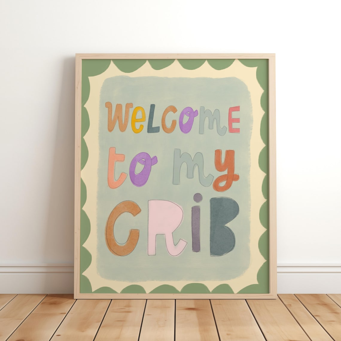 Welcome To My Crib Boy Blue Nursery Art Print