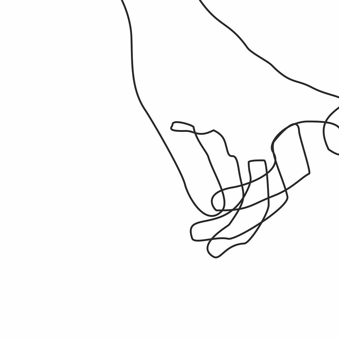 Pinky Swear Line Drawing, Minimalist Couple Art Print - Image 3