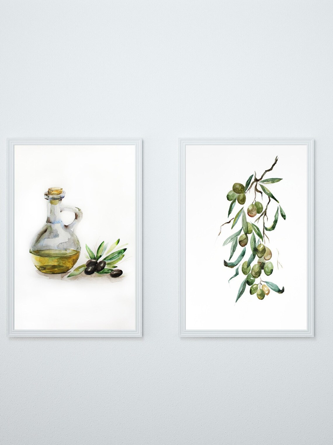 Olive Italy Watercolor Kitchen Art Print Set - Image 2