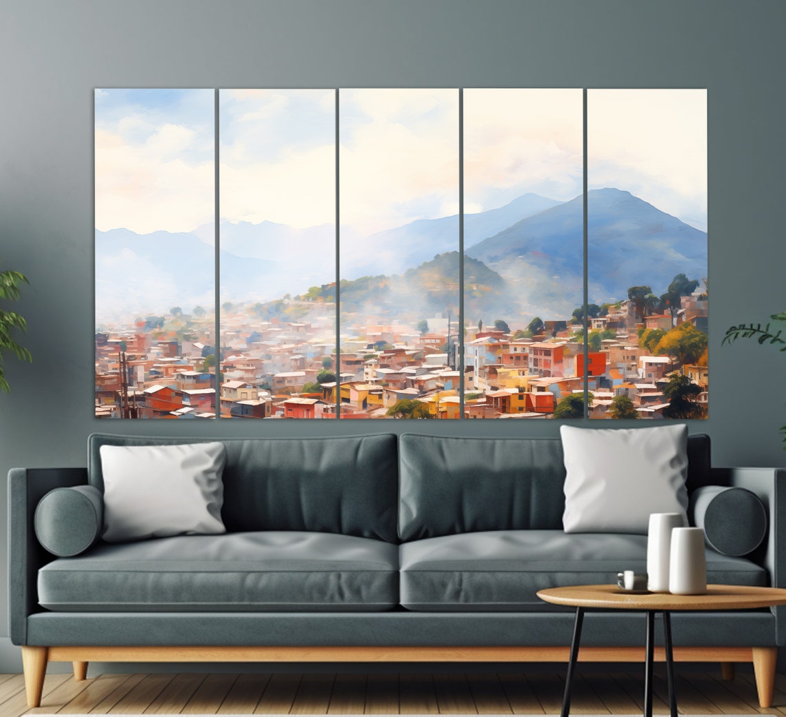 Tegucigalpa Print In A Vintage Oil Painting Style Abstract Tegucigalpa Wall Art Tegucigalpa Painting Honduras Wall Decor - Image 5