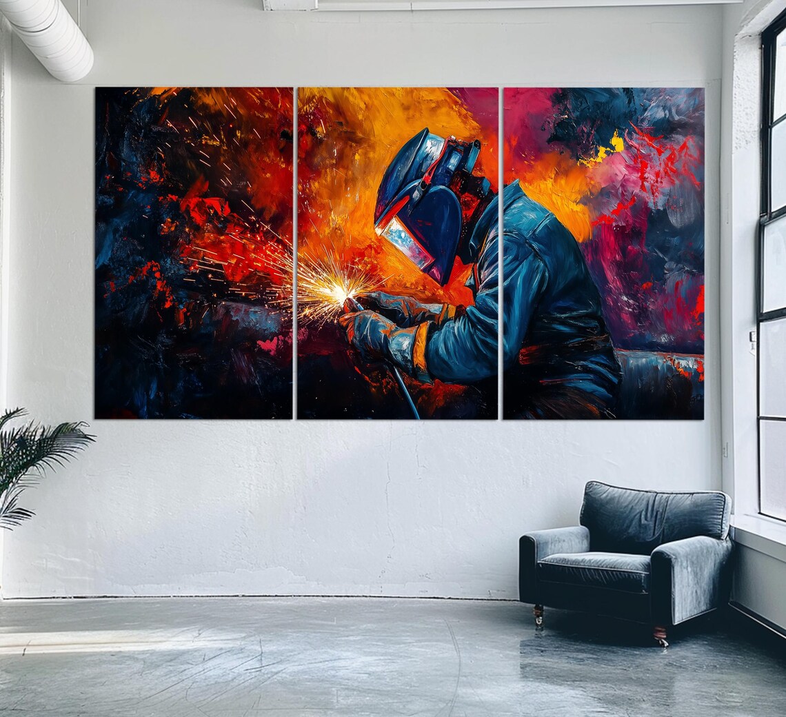 Welding Factory Wall Decor, Industrial Art Print - Image 3
