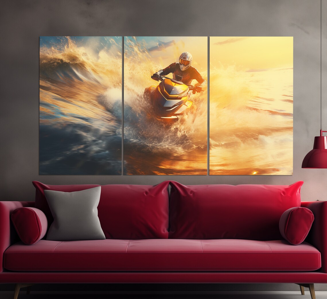 Extreme Jet Ski Summer Water Sports Poster Print - Image 3