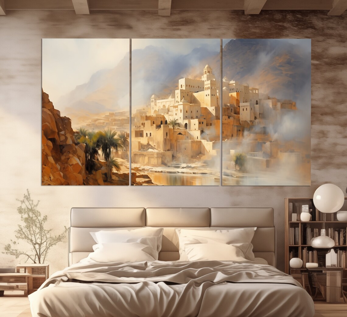 Vintage Algeria Abstract Oil Painting Art Print - Image 6