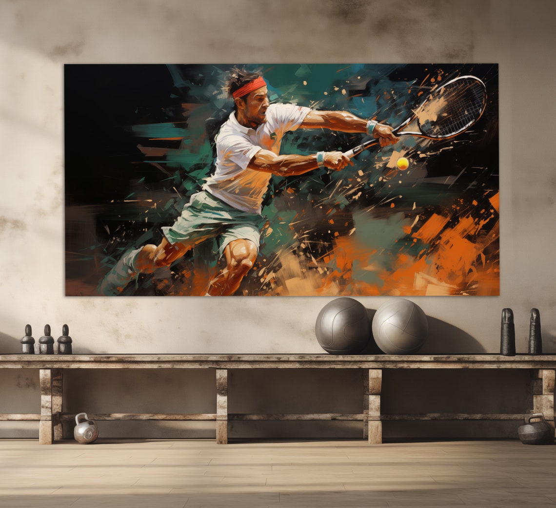 Abstract Tennis Print In An Oil Painting Style Tennis Wall Art Tennis Painting Tennis Poster Tennis Fan Gift - Image 4