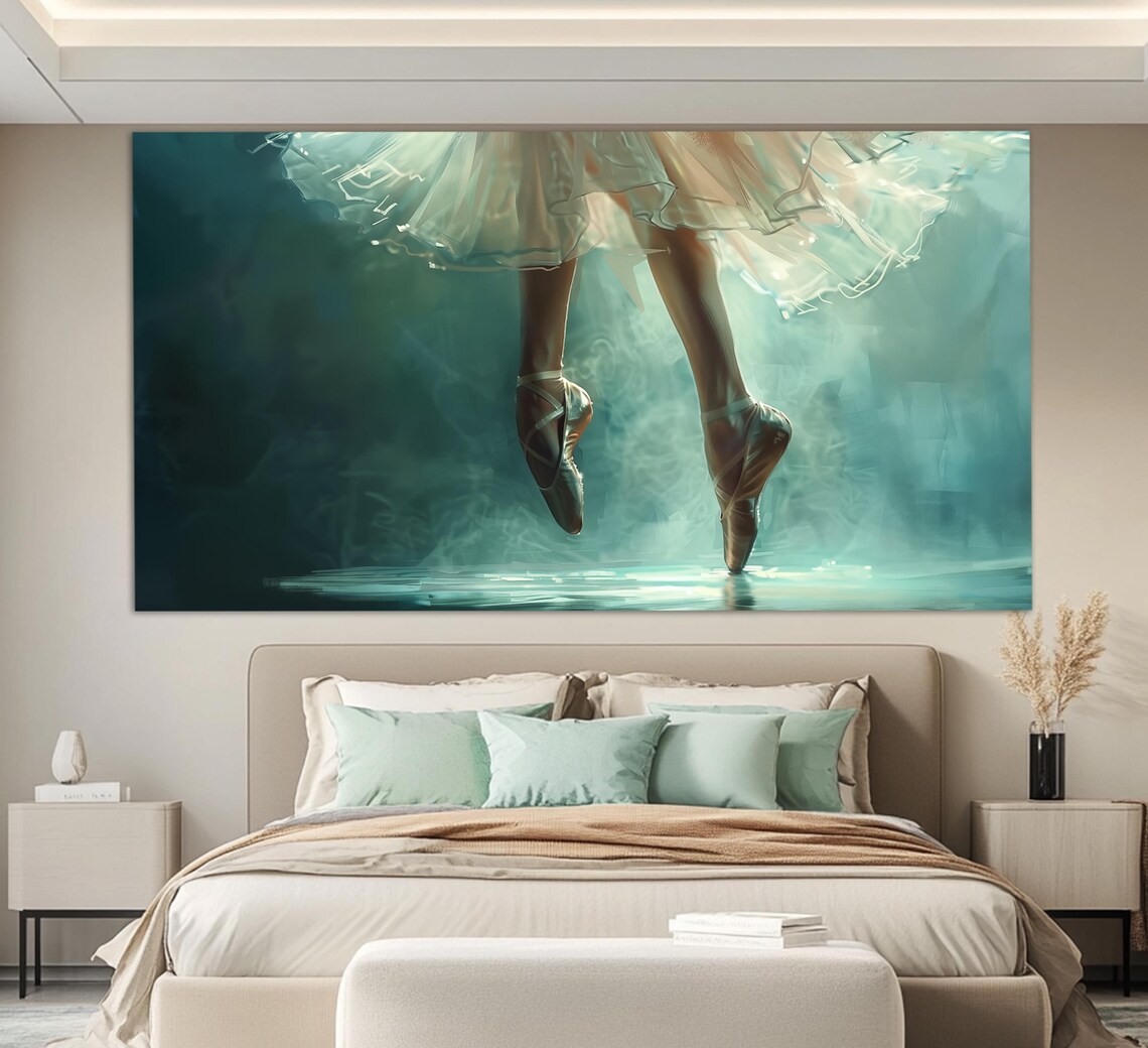 Ballerina Dancer Oil Painting Style Ballet Studio Class Wall Art Poster