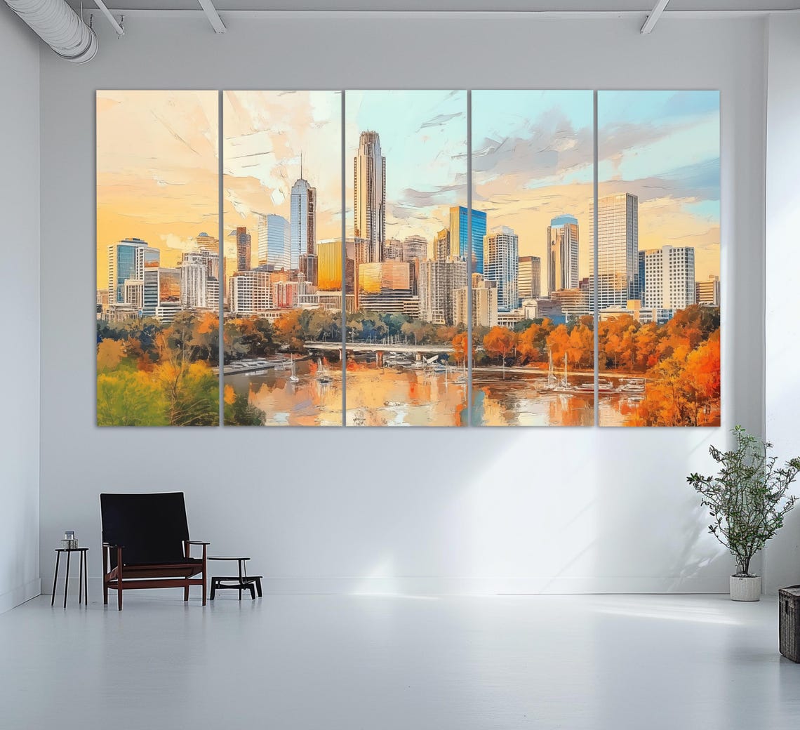 Abstract Atlanta Print In An Oil Painting Style Atlanta Painting Atlanta Wall Art Neutral Colors Atlanta Poster Georgia Wall Art - Image 2