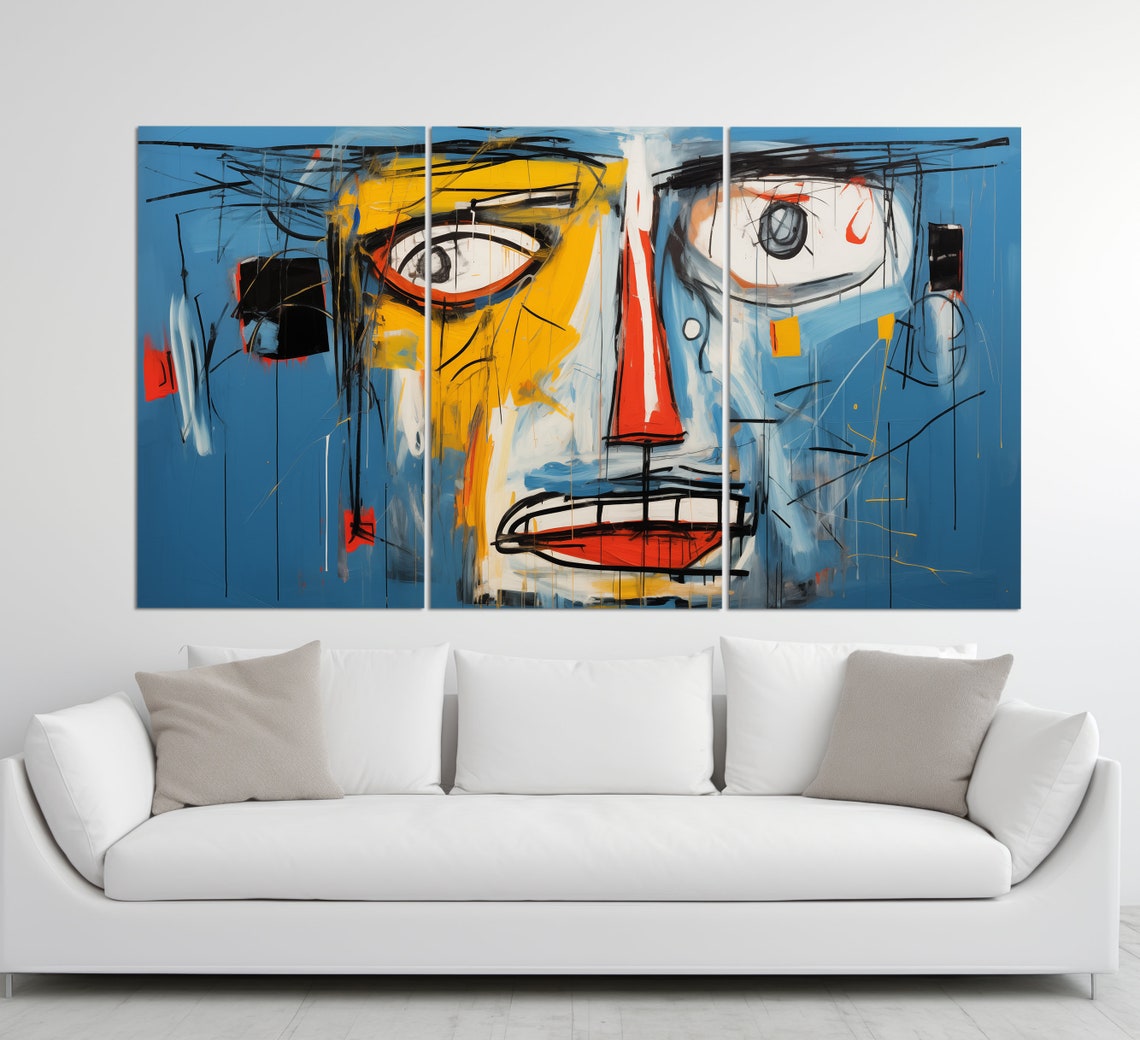 Abstract Face Print In A Pablo Picasso Painting Style Picasso Style Portrait Abstract Wall Art - Image 3