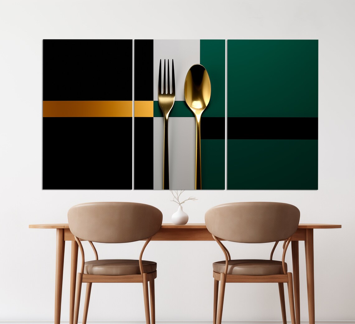 Abstract Fork And Spoon Kitchen Wall Art - Image 6