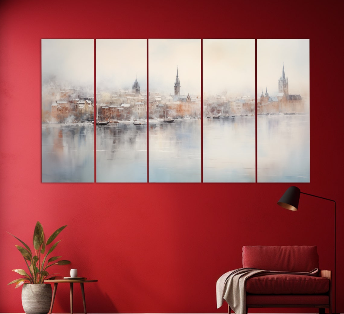 Stockholm Print In A Vintage Oil Painting Style Abstract Stockholm Wall Art Stockholm Painting Sweden Wall Art Sweden Art - Image 5