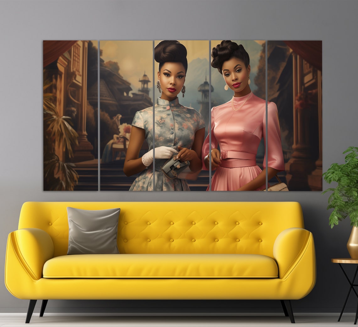 African Ladies Print In A Vintage Oil Painting Style African Wall Art Ethnic Painting African Wall Decor Stunning Women Print - Image 5