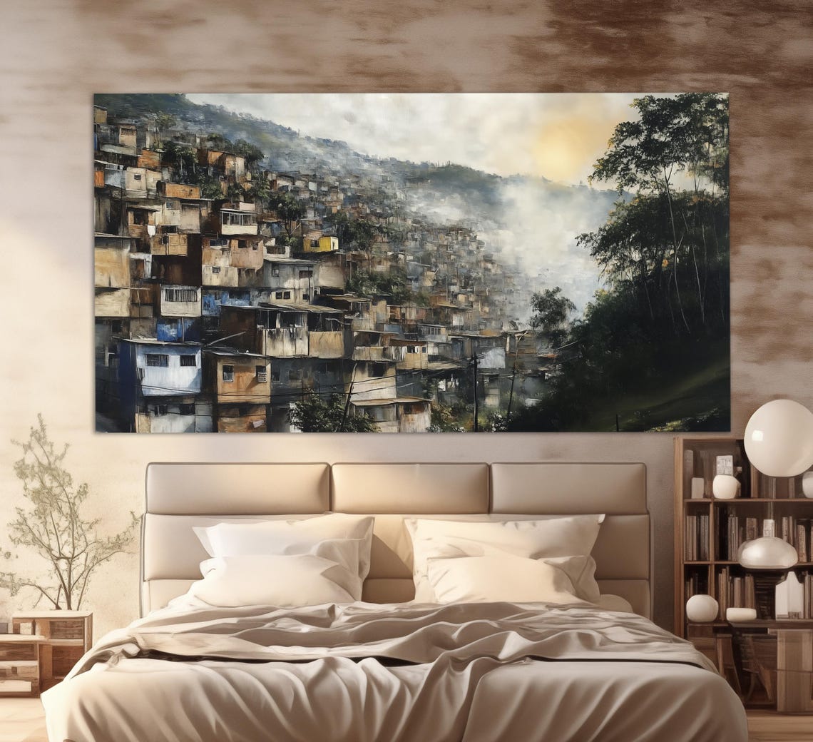 Abstract Caracas Print In An Oil Painting Style Caracas Painting Caracas Wall Art Venezuela Painting Venezuela Print