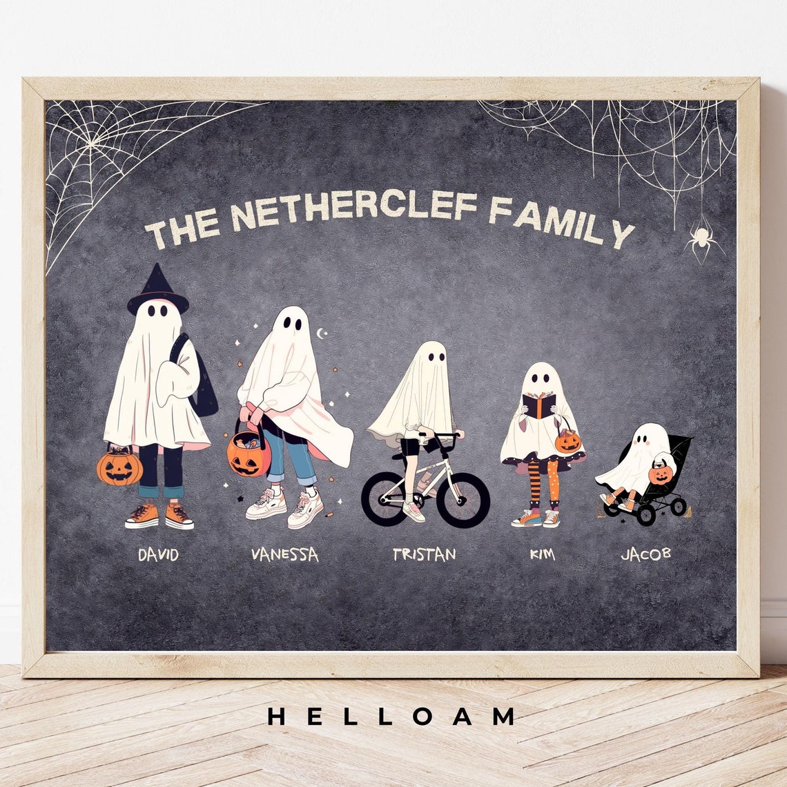 Personalized Halloween Family Ghost Portrait Custom Spooky Gift Poster - Image 4