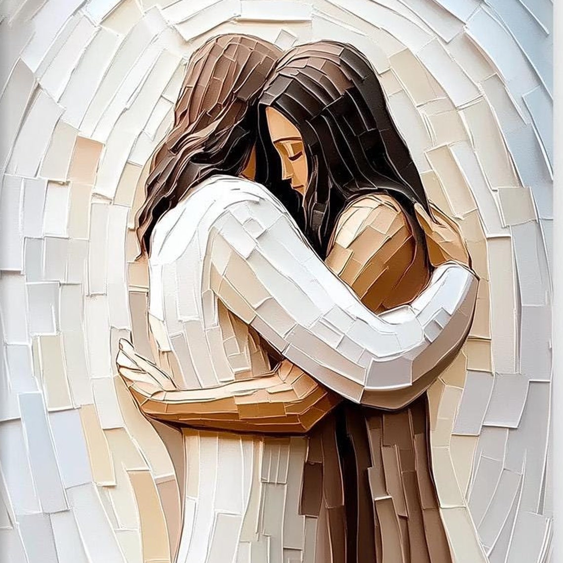 He Loves You Christian Art Abstract Jesus Hugging Woman Art Jesus And Girl Print Jesus Painting Jesus Heals Woman Wall Decor - Image 7