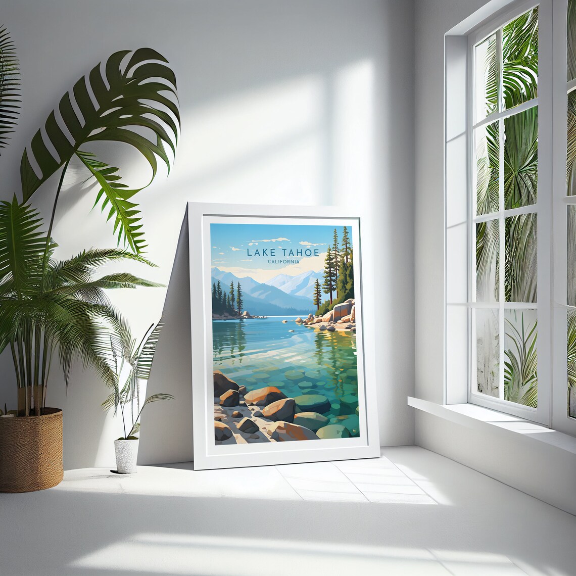Lake Tahoe California Crystal Clear Rocky Shore Alpine View Poster - Image 4