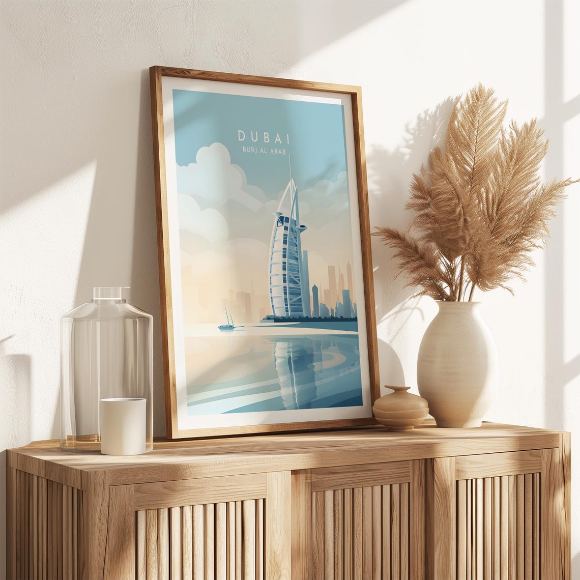 Burj Al Arab Dubai Sail Hotel Waterfront Modern Travel Poster - Image 2