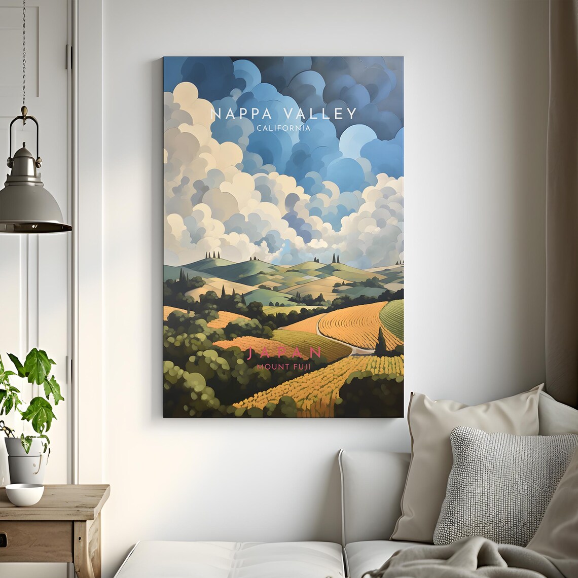 Napa Valley California Golden Vineyards Rolling Hills Poster - Image 3