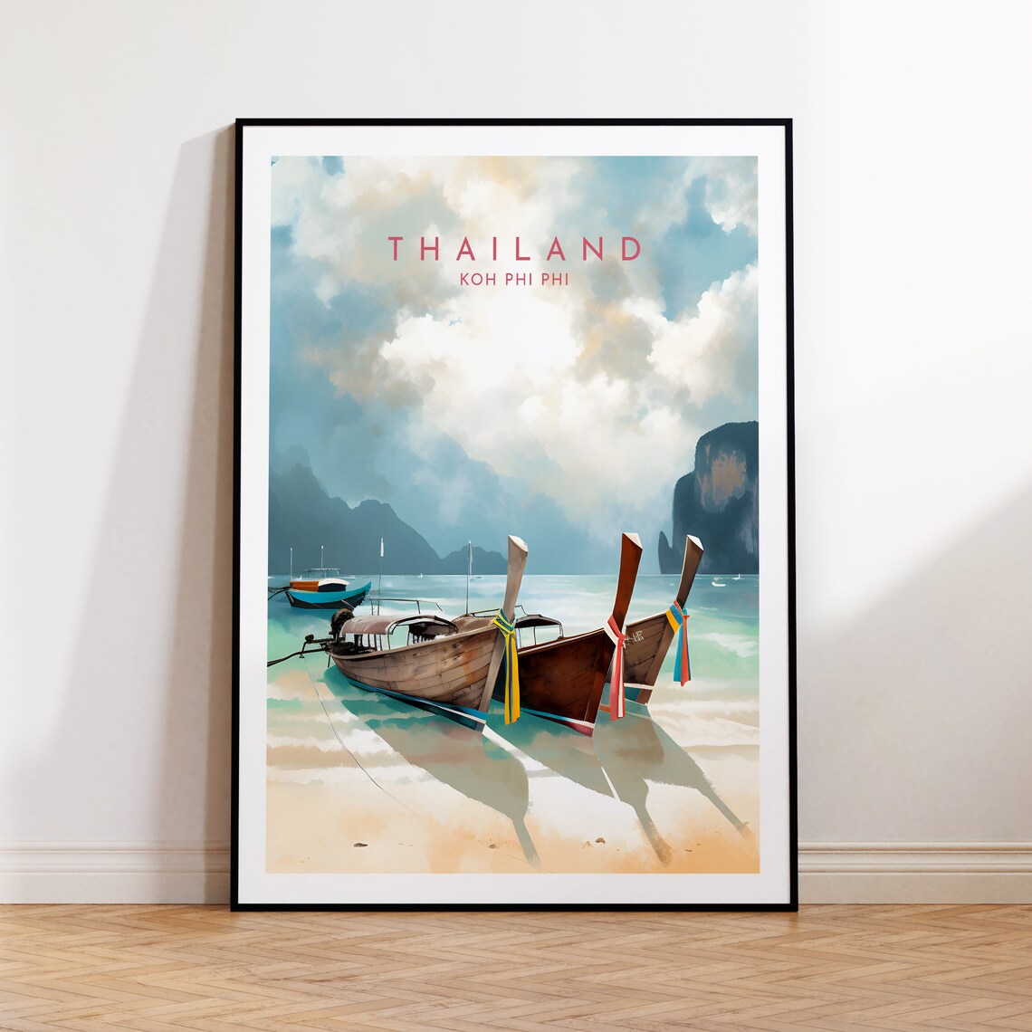 Koh Phi Phi Travel Poster, Thailand Travel Print
