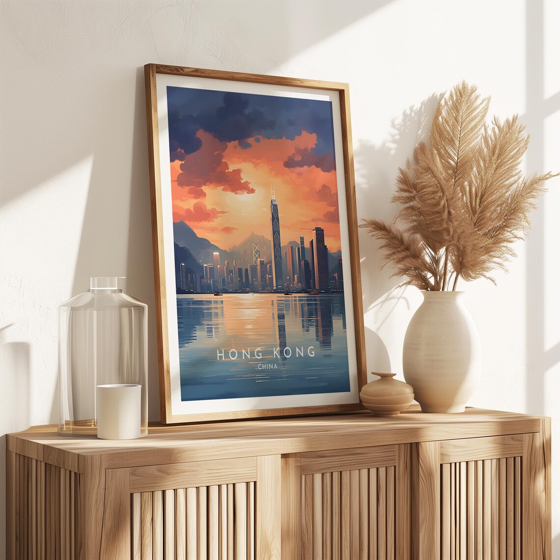 Hong Kong Travel Poster, China Home Decor Gift - Image 2