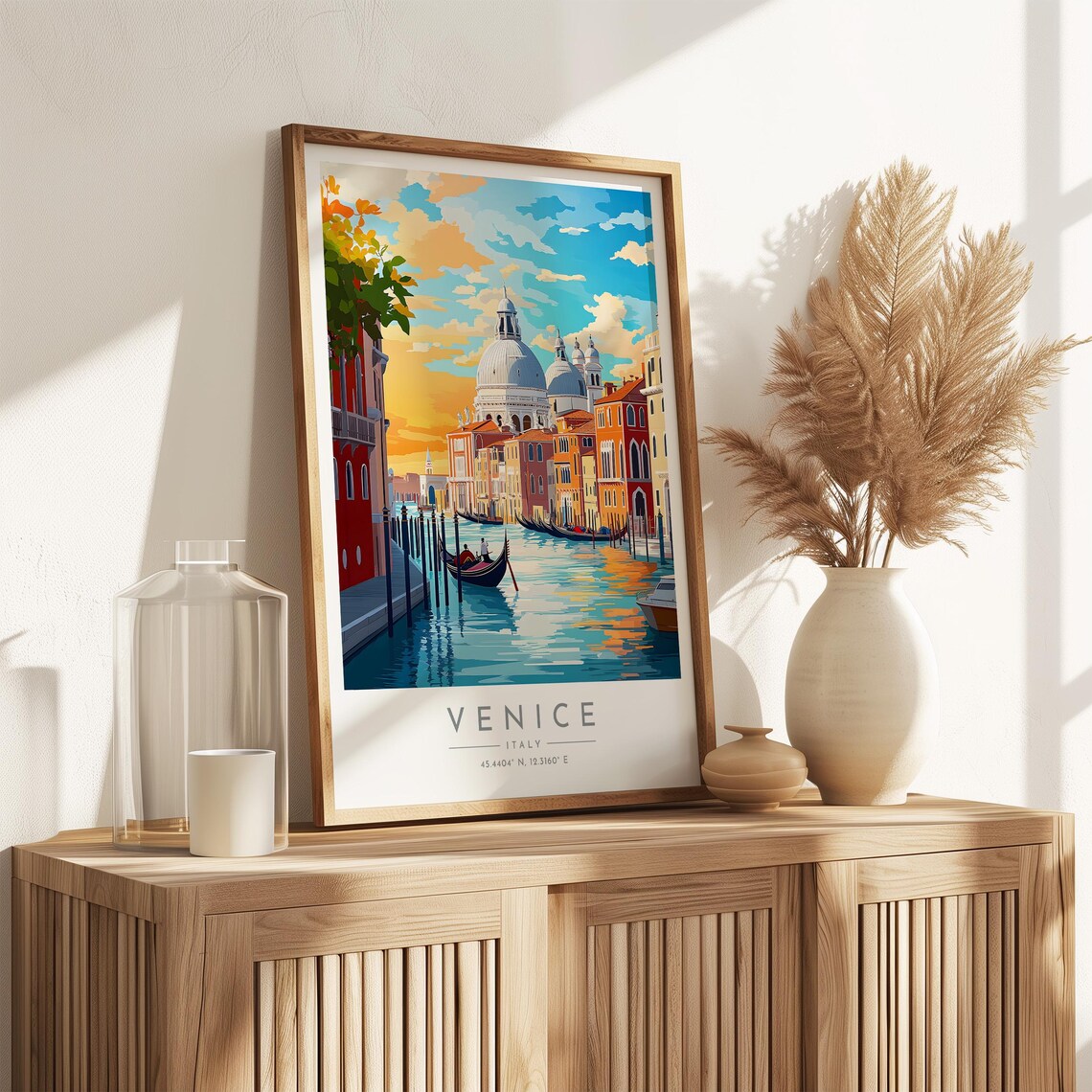 Venice Sunset Canal Gondola Grand Canal Golden Glow Travel Poster - Image 3