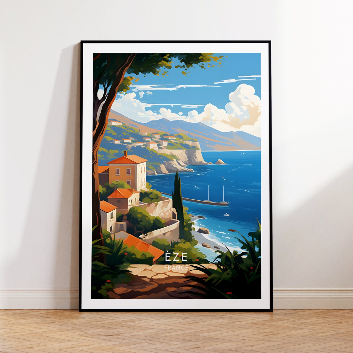 Eze France Coastal Hilltop Village Mediterranean Riviera View Poster