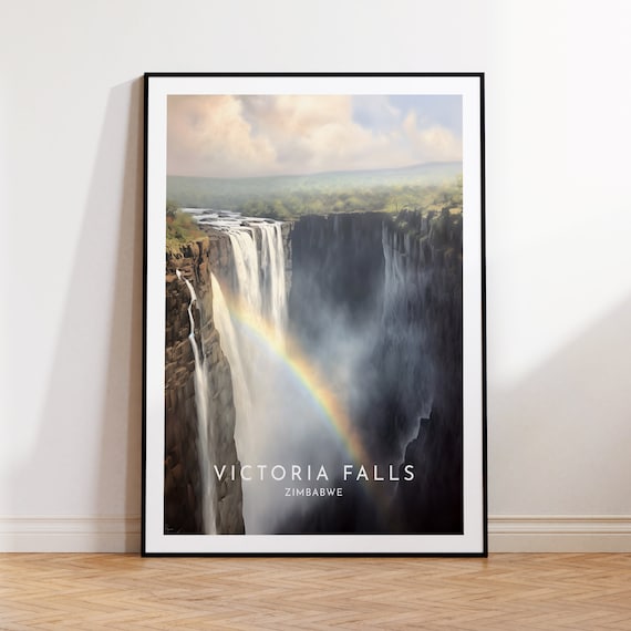 Victoria Falls Travel Print Zimbabwe Victoria Falls Poster Home Decor Gift Print Or