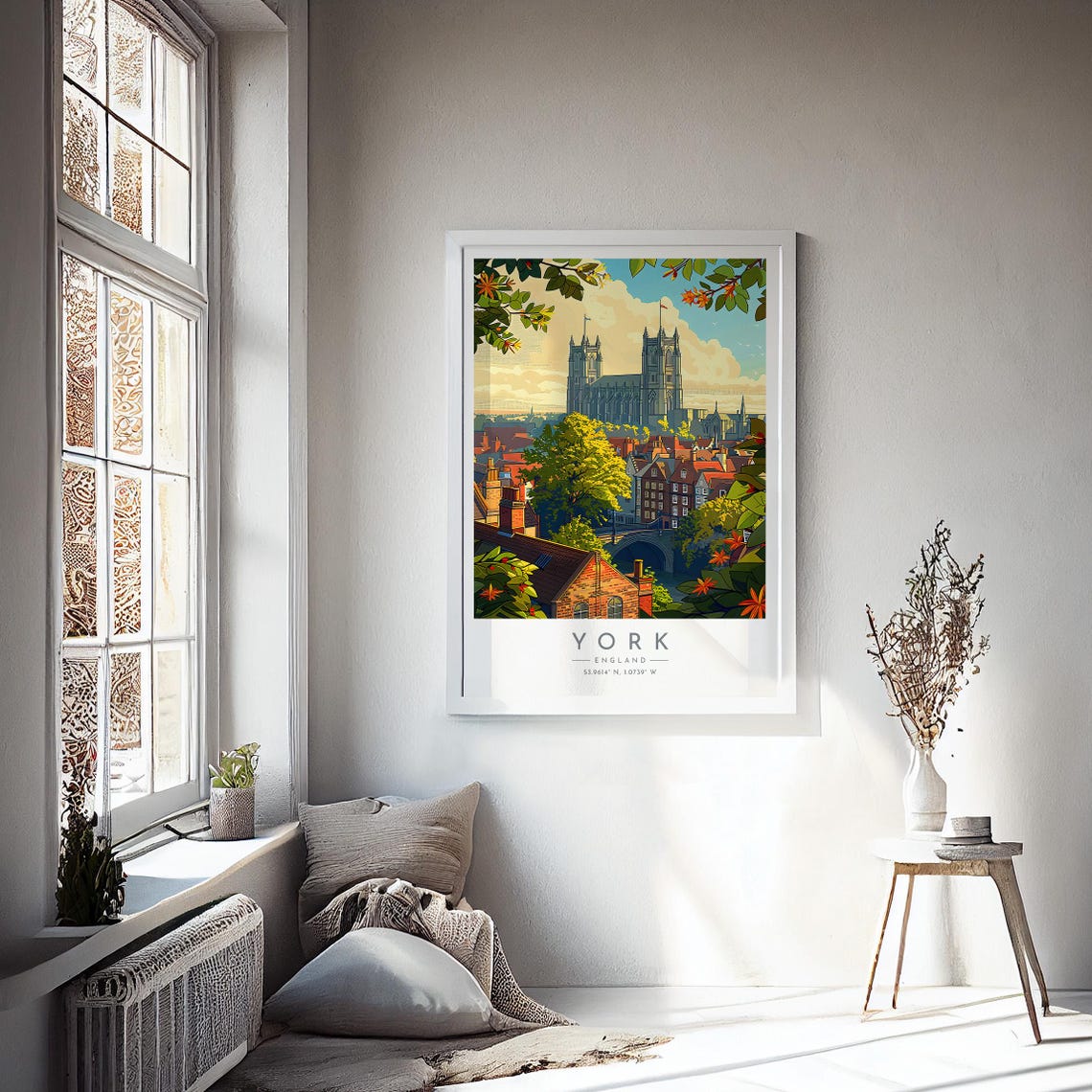 York England York Minster Old Town Rooftops Autumn Day Poster - Image 4