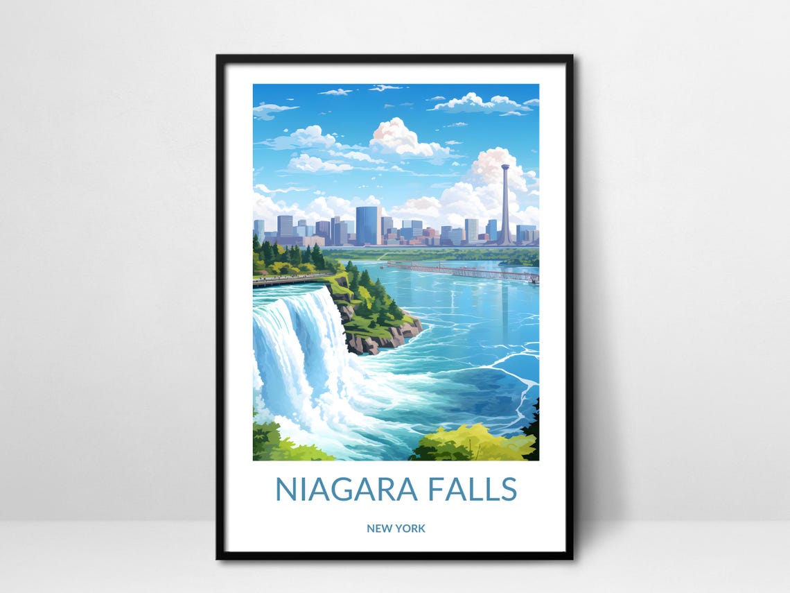 Niagara Falls New York Waterfall Skyline Cascade Scenic Poster