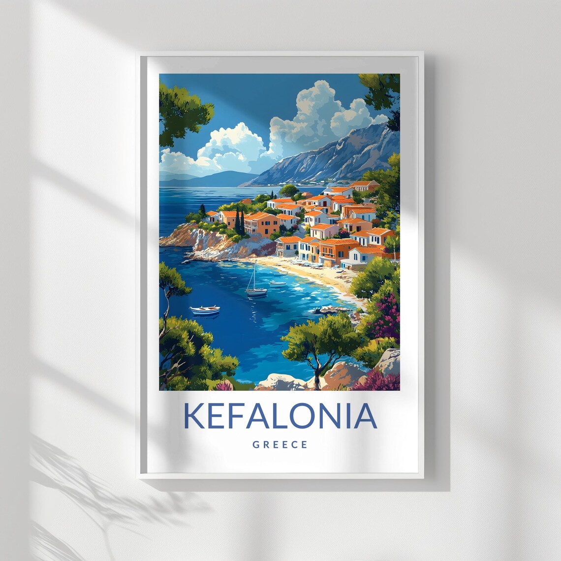 Kefalonia Greece Island Bay Village Greek Coast Travel Poster - Image 3