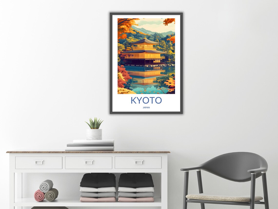 Kyoto Golden Temple Travel Poster, Japan Heritage - Image 2