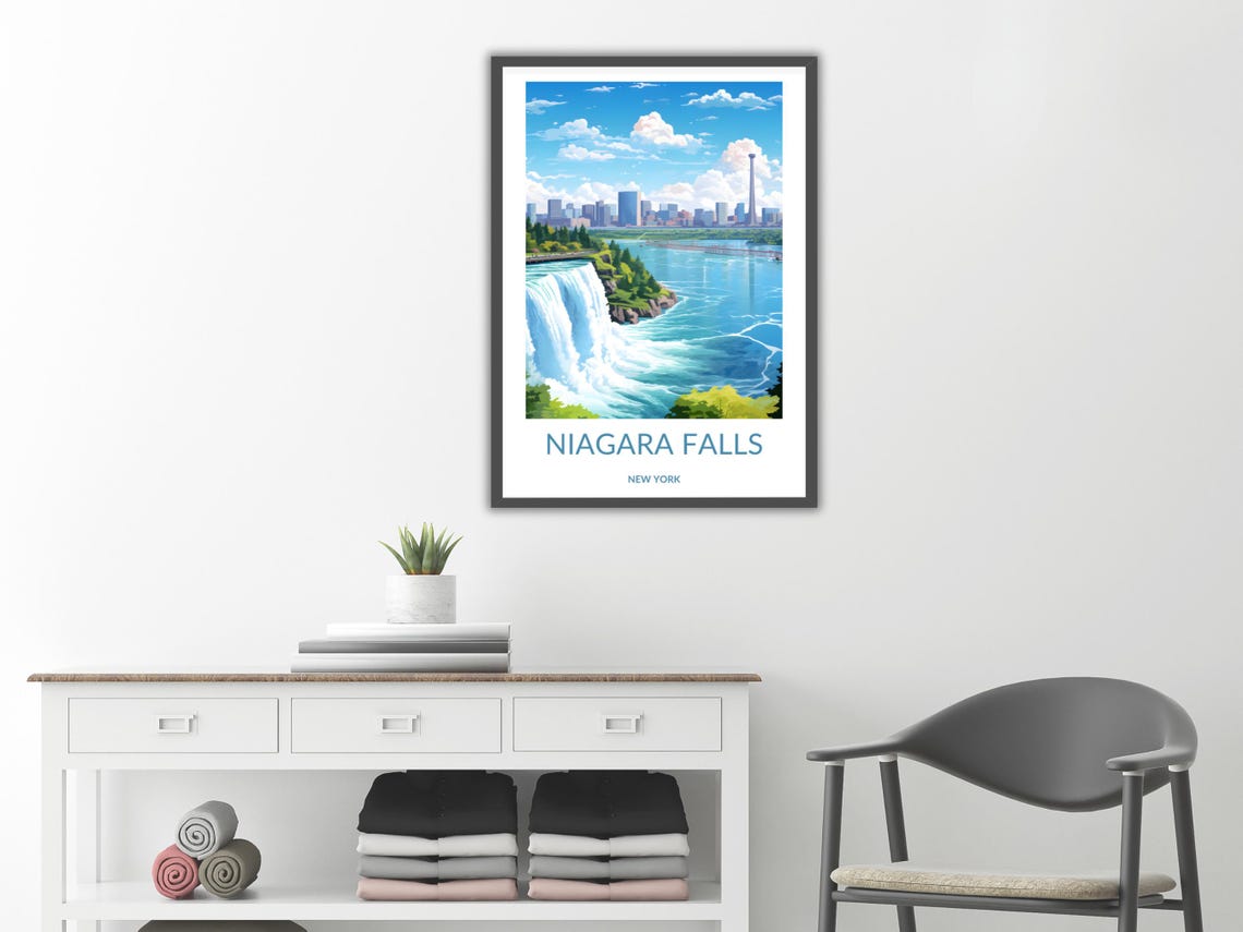 Niagara Falls New York Waterfall Skyline Cascade Scenic Poster - Image 2