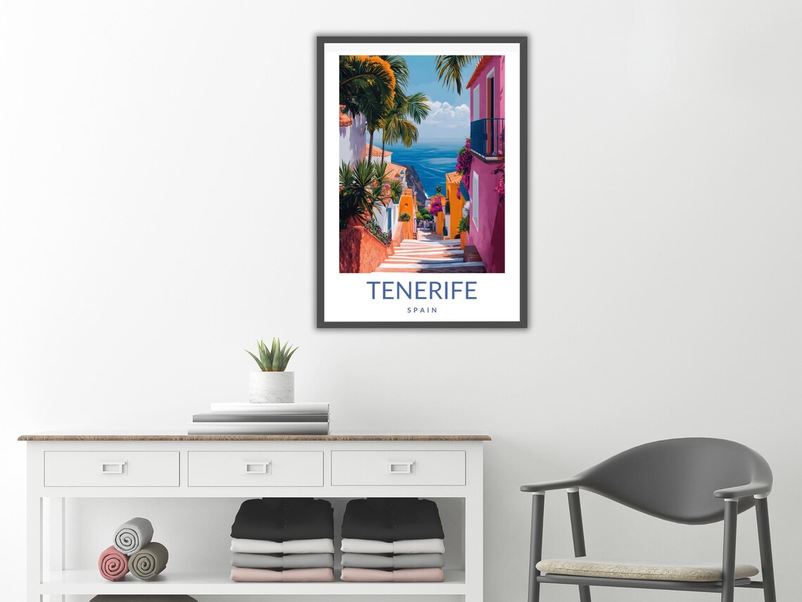 Tenerife Poster Spain Travel Art Print Colorful Streets Tenerife Gift Perfect For Travelers Home Dcor Art Gift For Island Lovers - Image 2